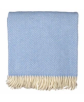 Prince of Scots Highland Tweed Herringbone Pure Wool Oversized Throw, 59" x 72"