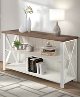 Walker Edison Solid Wood Farmhouse Storage Console