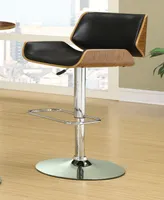 Coaster Home Furnishings Lodi Adjustable Upholstery Bar Stool with Wood Back