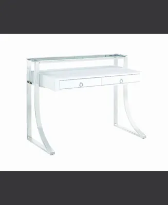 Coaster Home Furnishings Macon 2-Drawer Writing Desk Glossy