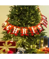 Glitzhome 8.75' L Merry Christmas Plaid Banner Garland