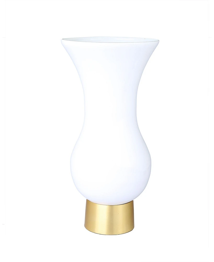Classic Touch S-Shaped Glass Vase with Gold Tone Base