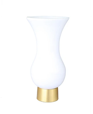 Classic Touch S-Shaped Glass Vase with Gold Tone Base