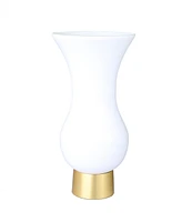 Classic Touch S-Shaped Glass Vase with Gold Tone Base