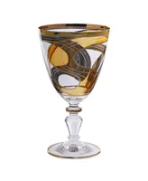 Classic Touch Set of 6 Water Glasses with 24K Gold Swivel Design