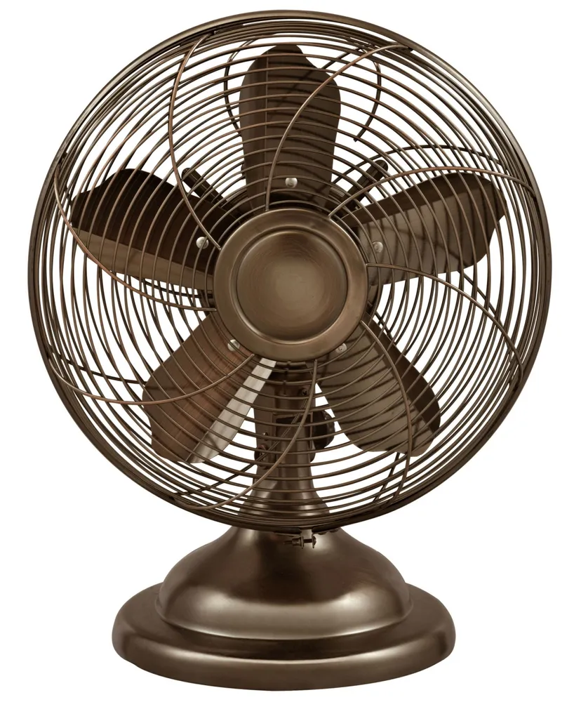 Optimus 12 in. Retro Oscillating Table Fan w/ Oil Rubbed Bronze Finish