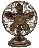 Optimus 12 in. Retro Oscillating Table Fan w/ Oil Rubbed Bronze Finish