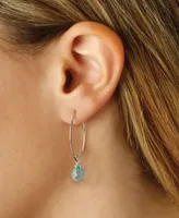 Citrine Long Hoop Earrings (6-1/2 ct. t.w.) 14k Gold (Also Available Amethyst, Blue Topaz, & Peridot)