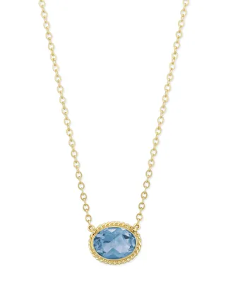 Gemstone Twist Gallery Necklace 14k Yellow Gold
