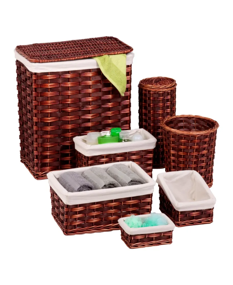 Honey Can Do 7-Piece Wicker Hamper & Basket Set