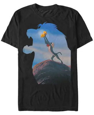 Disney Men's Lion King Mufasa Silhouette Pride Rock Rafiki Simba, Short Sleeve T-Shirt