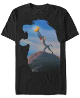 Disney Men's Lion King Mufasa Silhouette Pride Rock Rafiki Simba, Short Sleeve T-Shirt