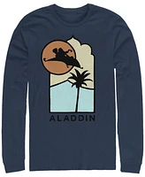 Disney Men's Aladdin Live Action Carpet Ride Line Art Logo, Long Sleeve T-Shirt