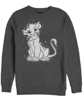 Disney Men's Lion King Simba Smirk Paint Splatter, Crewneck Fleece