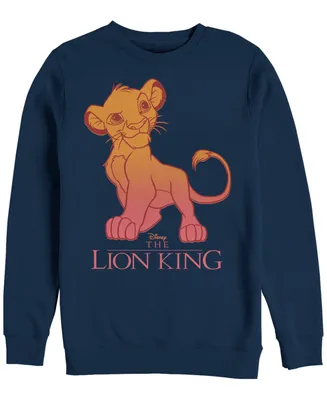 Disney Men's Lion King Young Simba Sunset Gradient, Crewneck Fleece