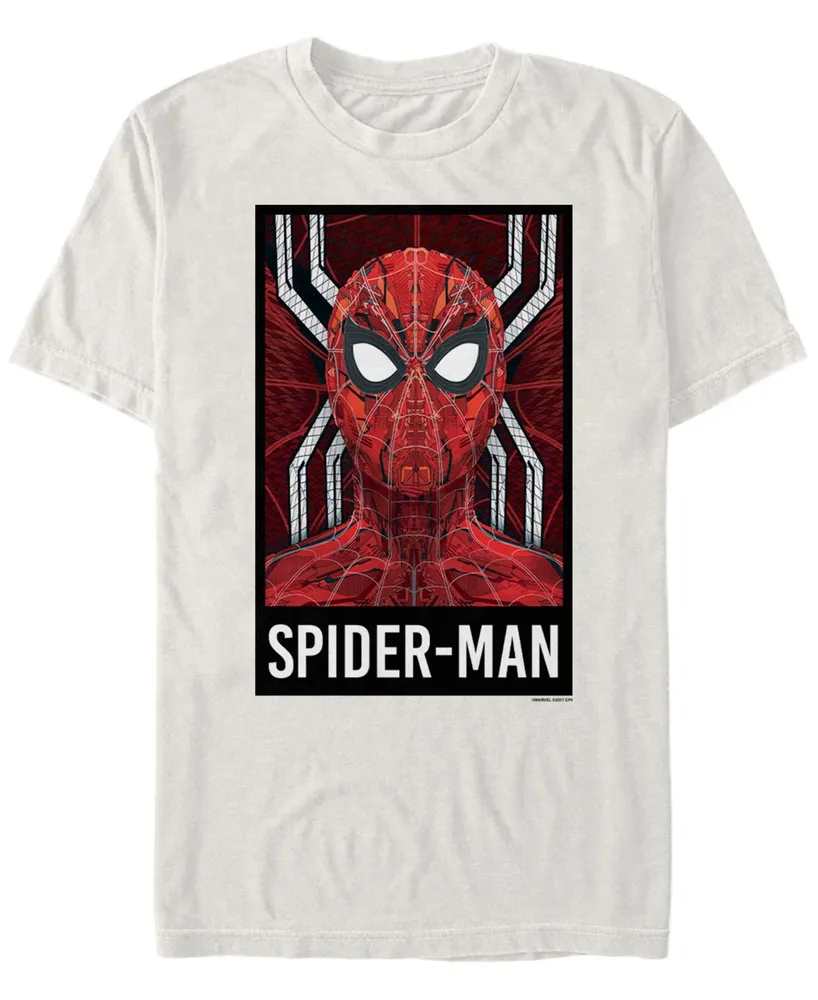 Marvel Men's Spider-Man Far From Home Mask Fill Poster, Short Sleeve T-shirt