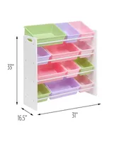 Closeout! Honey Can Do Kids Toy Room Organizer with Totes, 12 Bins