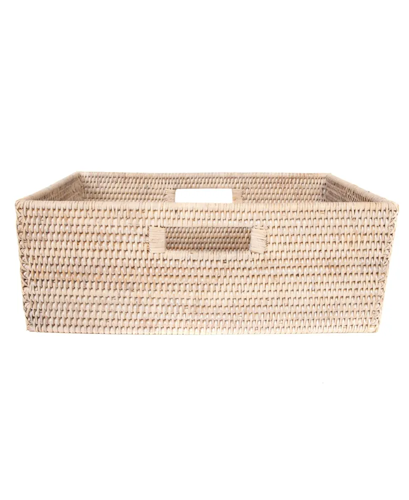 Artifacts Rattan Rectangular Shelf Basket - Off