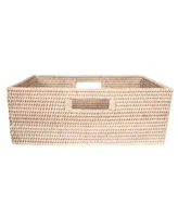 Artifacts Rattan Rectangular Shelf Basket - Off