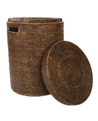 Artifacts Rattan Round Hamper with Lid and Cloth Liner