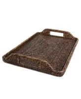 Artifacts Trading Company Rattan Rectangular Tray High Handles