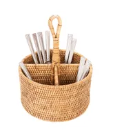 Artifacts Rattan 4 Section Caddy and Cutlery Holder