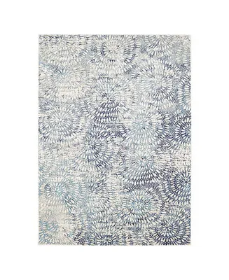 Scott Living Expressions Imprinted Blooms Aqua 5'3" x 7'10" Area Rug