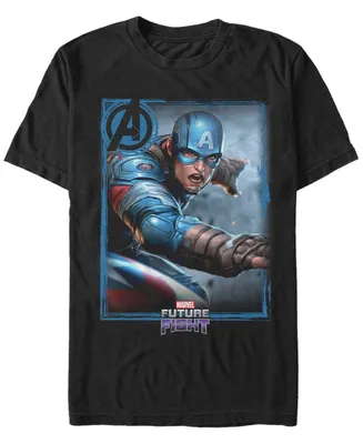 Marvel Men's Captain America Gamerverse Avengers Future Fight Poster, Short Sleeve T-Shirt
