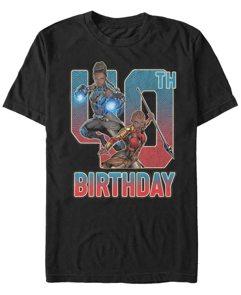 Fifth Sun Men's Marvel Black Panther Shuri and Okoye 40th Birthday Short Sleeve T-Shirt