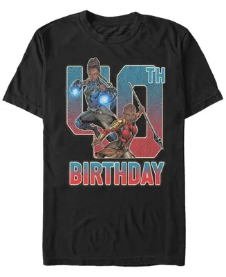Fifth Sun Men's Marvel Black Panther Shuri and Okoye 40th Birthday Short Sleeve T-Shirt