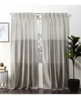 Exclusive Home Curtains Chateau Striped Faux Silk Pinch Pleat Curtain Panel Pair