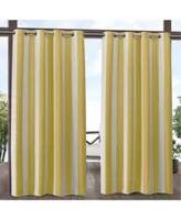 Exclusive Home Canopy Stripe Indoor Outdoor Grommet Top Curtain Panel Pair