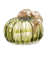 Glitzhome Set-2 Amber Crackle Glasetset Sethort Pumpkin