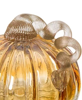 Glitzhome Set-2 Amber Crackle Glasetset Sethort Pumpkin