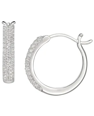 1/2 ct. t.w. Round Shape Diamond Hoop Earring in Sterling Silver