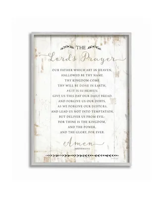 Stupell Industries The Lords Prayer Our Father Rustic Distressed White Wood Look