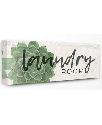 Stupell Industries Laundry Room Green Succulent Soft Textured Paper Look Stretched Canvas Wall Art