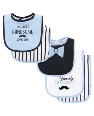 Hudson Baby Infant Boy Cotton Terry Bib and Burp Cloth Set 5pk, Seriously Awesome, One Size
