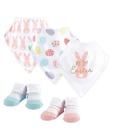 Hudson Baby My First Easter Bandana Bibs and Socks Set