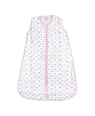 Luvable Friends Baby Girls Sleeveless Muslin Cotton Sleeping Bag, Sack, Blanket Arrows