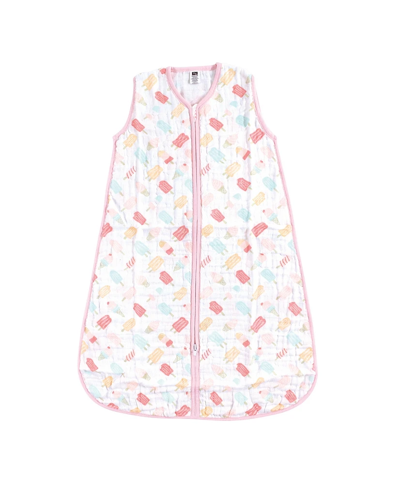 Hudson Baby Girls Muslin Cotton Sleeveless Wearable Sleeping Bag, Sack, Blanket