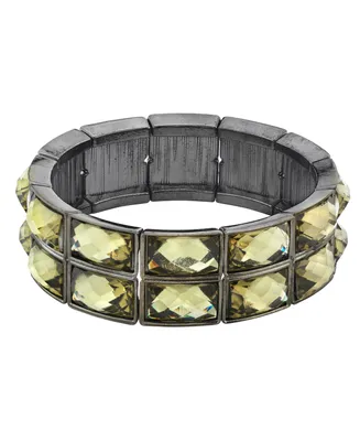 2028 Hematite-Tone Stretch Bracelet