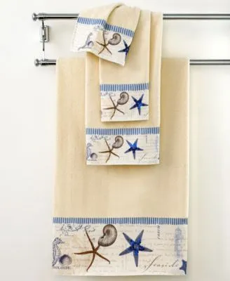 Avanti Antigua Starfish Seashells Cotton Bath Towels