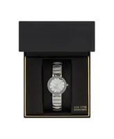 American Exchange Ladies Genuine Diamond Collection Shiny Silver Watch, 28mm