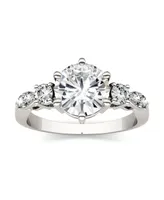 Moissanite Engagement Ring 2-1/5 ct. t.w. Diamond Equivalent 14k White Gold