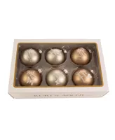 Kurt Adler 80MM Country Home Sentiment Glass Ball Ornaments, 6-Piece Box