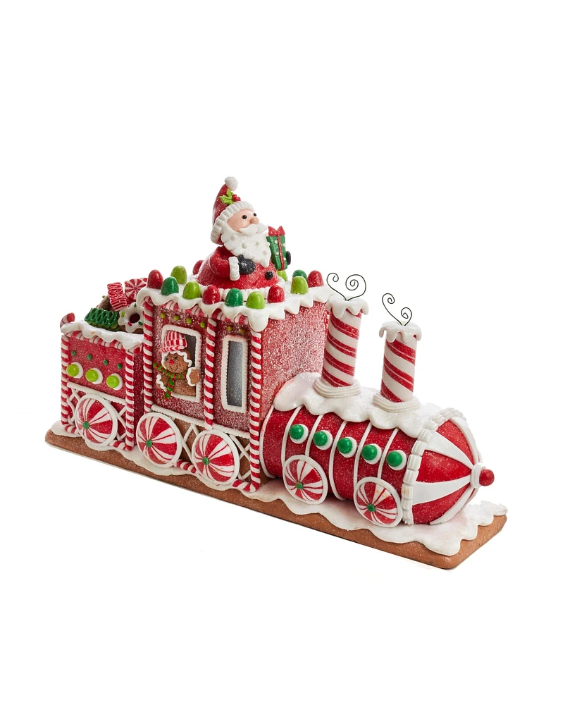 Kurt Adler 7.5-Inch Battery-Operated Gingerbread Junction Led Train Table Piece