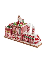 Kurt Adler 7.5-Inch Battery-Operated Gingerbread Junction Led Train Table Piece