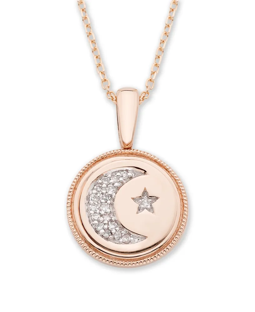 Diamond (1/20 ct. t.w.) Celestial Pendant in 14k Yellow or Rose Gold