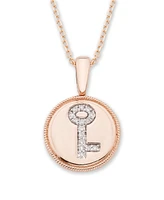 Diamond (1/20 ct. t.w.) Key Pendant 14k Yellow or Rose Gold